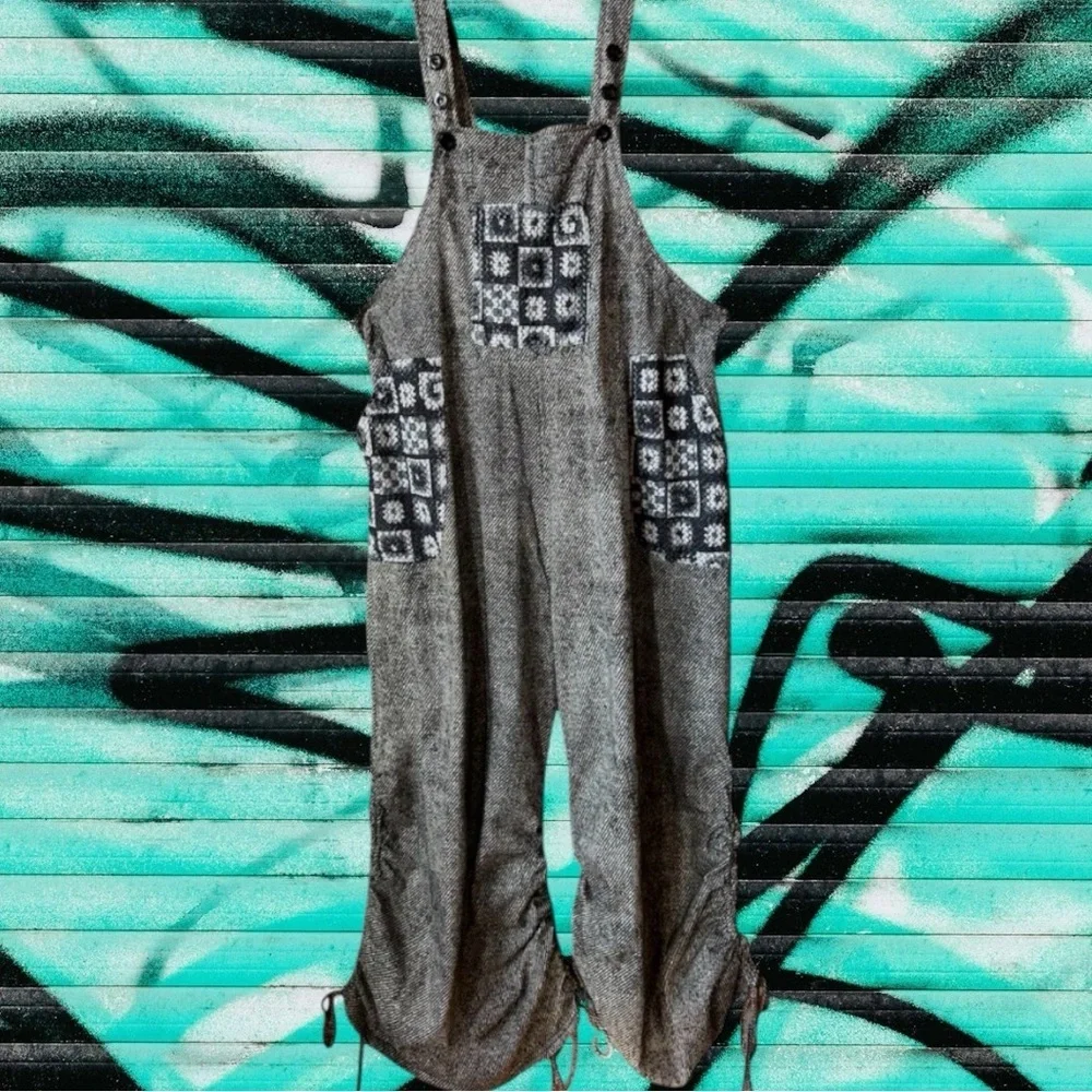 Yak & Yeti Gray Patterned Women's Jumpsuit